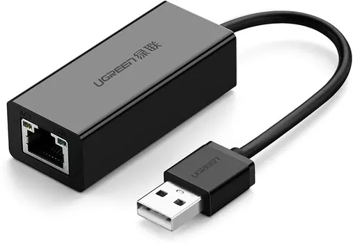 Адаптер UGREEN 20254 USB 2.0 10/100Mbps Ethernet, черный