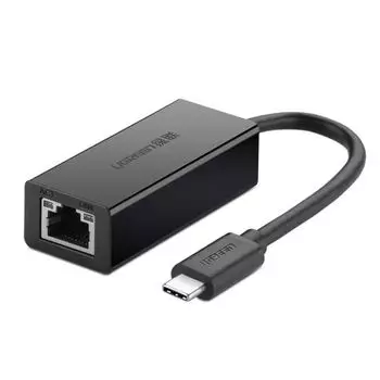 Адаптер UGREEN 30287 USB Type-C/LAN RJ45, 10/100Mbps, 110 мм, черный