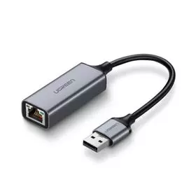 Адаптер UGREEN 50922 USB to RJ45 Ethernet, aluminum case, серый космос