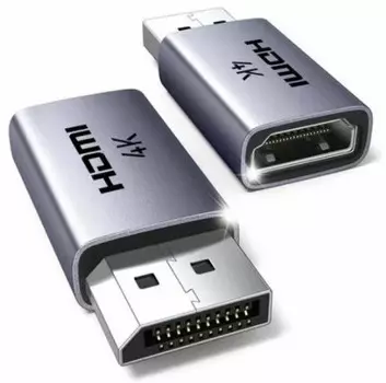Адаптер UGREEN DP130 55935_ DisplayPort to HDMI 4K Adapter 2шт. цвет: серый