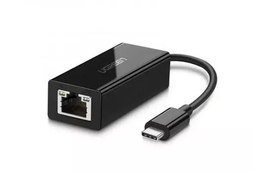 Адаптер UGREEN US236 50307_ USB-C 3.1 GEN1 Male to 10/100/1000Mbps Ethernet Adapter, черный