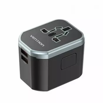Адаптер Vention FJCB0 универсальный дорожный USB (C + A + A) Черный