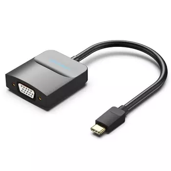Адаптер Vention TDDBB USB Type C M/VGA 15F, серый