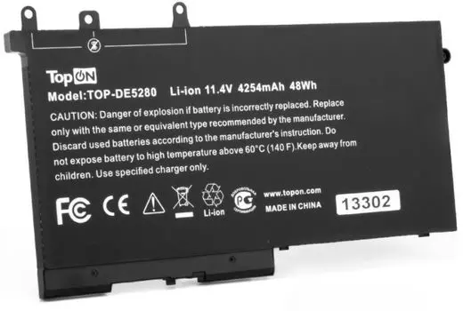 Аккумулятор для ноутбука Dell TopOn TOP-DE5280 5280, 5490. 11.4V 4254mAh (4YFVG)