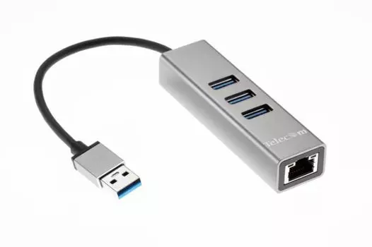 Адаптер сетевой Telecom TA311U USB 3.0/RJ-45 1000Mbps/3*USB3.0, 0.2m