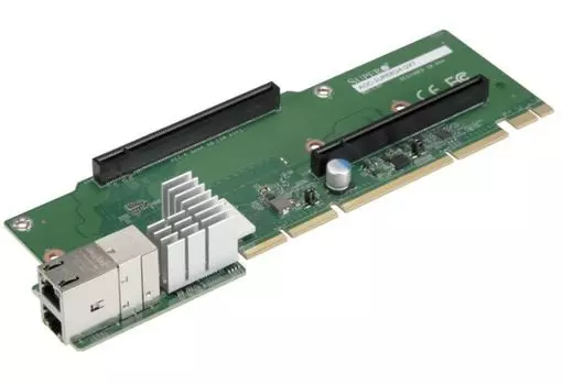 Адаптер Supermicro AOC-2UR68G4-I2XT-O Riser со встроенной двухпортовой сетевой картой с двумя портами 10 Гбит/с