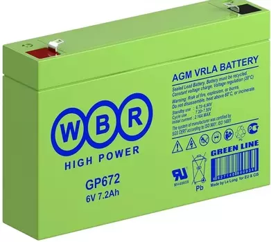Аккумулятор WBR GP672 WBR 7,2Ач