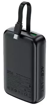 Аккумулятор внешний портативный ACEFAST M14 PD20W Power Bank With Cable 20000Mah. Цвет: черный