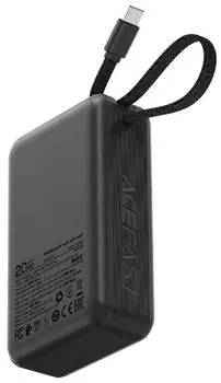 Аккумулятор внешний портативный ACEFAST M21 с кабелем Pd65W Power Bank With Cable 20000Mah. Цвет: черный