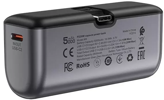 Аккумулятор внешний портативный ACEFAST M9 5000мАч PD20W Portable charging power bank цвет: черный