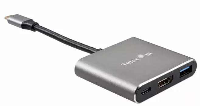 Адаптер Telecom TUC010T USB3.1 TypeCm /HDMI+USB3.0 +PD 100WT charging 4K/30Hz
