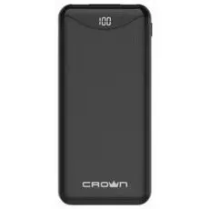 Аккумулятор внешний портативный Crown CMPB-603 CM000003090 black, 10000mAh, Li-Pol, отделка под карбон, вх. micro USB+type-C, вых. 2*USB (type A)+type