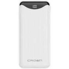 Аккумулятор внешний портативный Crown CMPB-603 CM000003091 white, 10000mAh, Li-Pol, отделка под карбон, вх. micro USB+type-C, вых. 2*USB (type A)+type