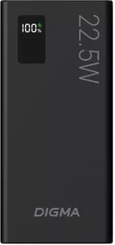 Аккумулятор внешний портативный Digma DGPF10A 10000mAh QC3.0/PD3.0 22.5W 5A 2xUSB-A/USB-C черный