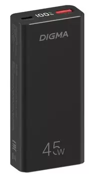 Аккумулятор внешний портативный Digma DGPF10E 10000mAh QC3.0/PD3.0 45W 4.5A USB-A/USB-C черный