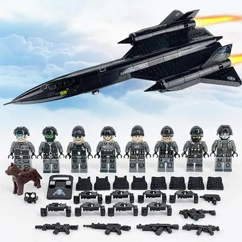 Военный спецназ SR-71 Blackbird USAF Самолет-истребитель Современный солдат Минифигурки Блок-модель Строительные наборы Развивающие игрушки