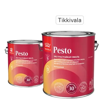Эмаль Tikkurila Pesto 30 полуматовая цвет белый 2.7 л