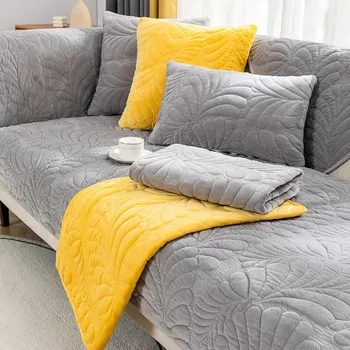 Зимняя плюшевая диванная подушка Four Seasons Universal Nordic High-end утолщенная подушка Simple Grey нескользящая спинка 70x70