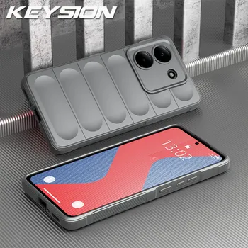 KEYSION Противоударный матовый чехол для телефона Xiaomi POCO M7 Pro 5G Противоскользящий мягкий силиконовый чехол для телефона Xiaomi POCO M7 Pro 5G for POCO M7 Pro 5G чёрный