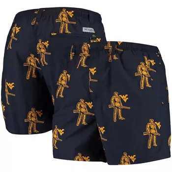 Мужские гибридные шорты Columbia Navy West Virginia Mountaineers PFG Backcast II Omni-Shade