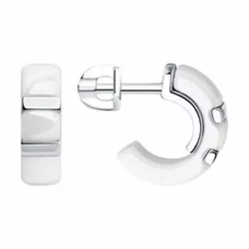 Серьги из серебра с керамическими вставками