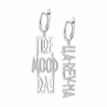 Серьги из серебра с фианитами