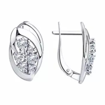 Серебряные серьги с фианитами