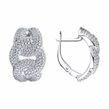 Серьги из серебра с фианитами