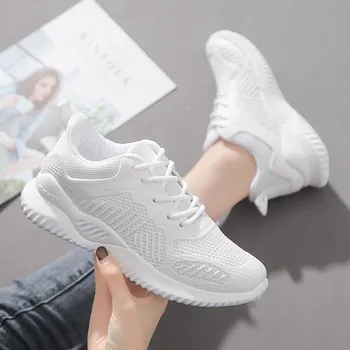Foreign Trade Autumn New Footwear Women s Sports Running Shoes Casual Versatile Fly Woven Shoe Upper Sports Sneakers Women 40 чёрный