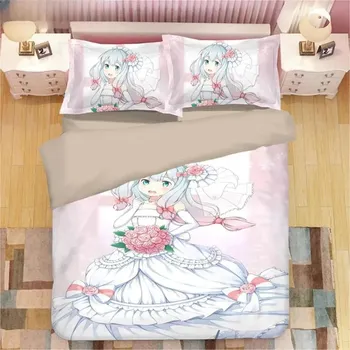 Kawaii Izumi Sagiri 3D Anime Print Комплект постельного белья Пододеяльники Наволочки Цельный стеганый плед Комплекты постельного белья Постельное белье Пододеяльник 135x200cm 2pcs