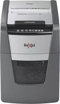 Шредер Rexel Optimum AutoFeed 90X черный с автоподачей (секр.P-4)/фрагменты/90лист./34лтр./скрепки/скобы/пл.карты