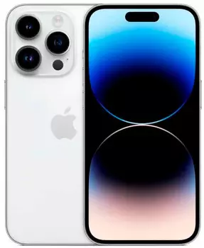 Смартфон Apple A2889 iPhone 14 Pro 128Gb 6Gb серебристый моноблок 3G 4G 1Sim 6.1" 1179x2556 iOS 16 48Mpix 802.11 a/b/g/n/ac/ax NFC GPS GSM900/1800 GSM1900 TouchSc Protect
