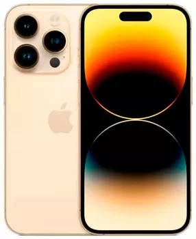 Смартфон Apple A2889 iPhone 14 Pro 128Gb 6Gb золотой моноблок 3G 4G 1Sim 6.1" 1179x2556 iOS 16 48Mpix 802.11 a/b/g/n/ac/ax NFC GPS GSM900/1800 GSM1900 TouchSc Protect