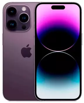 Смартфон Apple A2889 iPhone 14 Pro 256Gb 6Gb фиолетовый моноблок 3G 4G 1Sim 6.1" 1179x2556 iOS 16 48Mpix 802.11 a/b/g/n/ac/ax NFC GPS GSM900/1800 GSM1900 TouchSc Protect