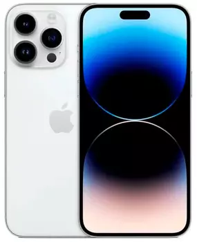 Смартфон Apple A2893 iPhone 14 Pro Max 128Gb 6Gb серебристый моноблок 3G 4G 1Sim 6.7" 1290x2796 iOS 16 48Mpix 802.11 a/b/g/n/ac/ax NFC GPS GSM900/1800 GSM1900 TouchSc Protect