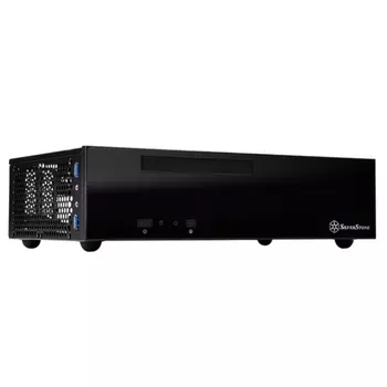 SST-ML09B Milo Slim HTPC Mini-ITX Silent Computer Case, black {4} (223109)