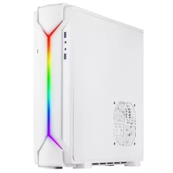 SST-RVZ03W-ARGB Signature RAVEN styled front panel adorned with addressable RGB light strip,Mini-ITX motherboard &amp; ATX PSU compatible for wide array of building possibilities, (226773)