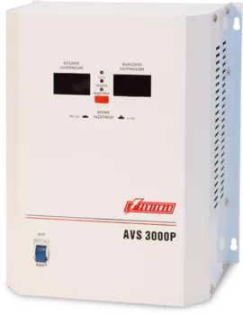 Стабилизатор POWERMAN AVS 3000P, ступенчатый регулятор, цифровые индикаторы уровней напряжения, 3000ВА, 110-260В, максимальный входной ток 20А, клеммная колодка, IP-20, навесной, 260мм х 220мм х 130мм, 7.2 кг. POWERMAN AVS 3000P (POWERMAN AVS-3000P)
