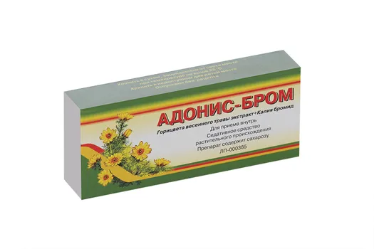 Адонис-бром, 20 шт, таблетки покрытые оболочкой