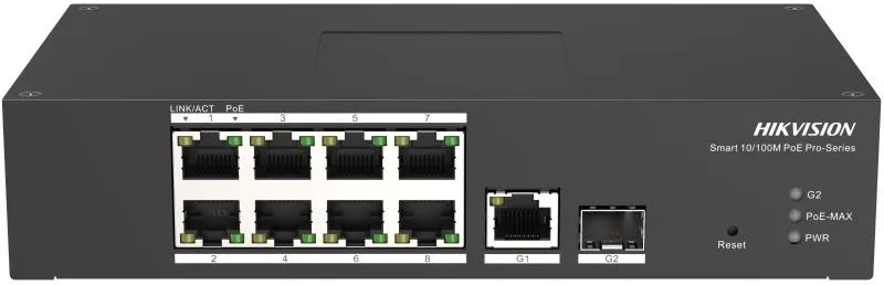 Коммутатор PoE HIKVISION DS-3T1310P-SI/HS 8-портовый Fast Ethernet Smart Harsh