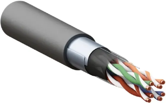 Кабель витая пара EKF TRP-5EFTP-04PE-BK-OUT3 TERACOM PRO Cat.5E F/UTP 4 п. solid внеш. 24AWG LDPE черн. (305м)