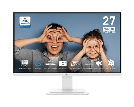 Монитор 27" MSI PRO MP273QW E2 9S6-3PB69H-054 2560x1440, 1мс, 400 кд/м2, 1300:1, 100M:1, 178°/178°, IPS, 16:9, 100Hz, 2*HDMI , DP, Tilt, VESA