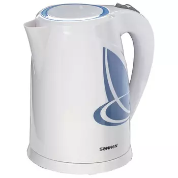 SONNEN Чайник KT-1767 1,8л 2200Вт пластик белый