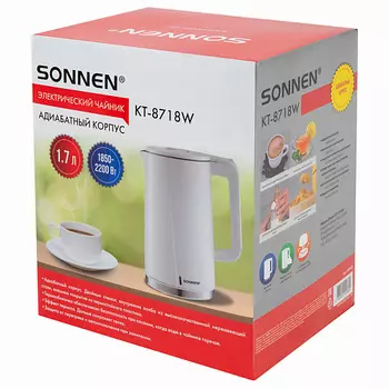 SONNEN Чайник закрытый нагревательный элемент, двойные стенки 1.0