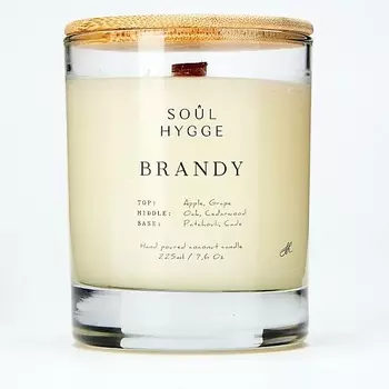 SOUL HYGGE Ароматическая свеча BRANDY с деревянным фитилем 225