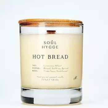 SOUL HYGGE Ароматическая свеча HOT BREAD с деревянным фитилем 225.0
