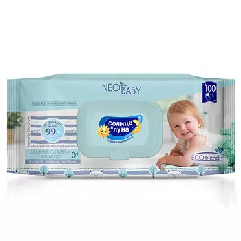 СОЛНЦЕ И ЛУНА НЕЖНОЕ ПРИКОСНОВЕНИЕ Влажные салфетки детские 0+ big-pack с крышкой 100.0