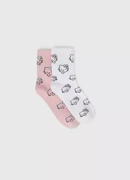 Носки Hello Kitty для девочек, 2 пары, Розовый