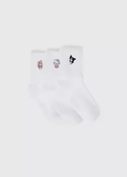 Носки Hello Kitty для девочек, 3 пары, Белый