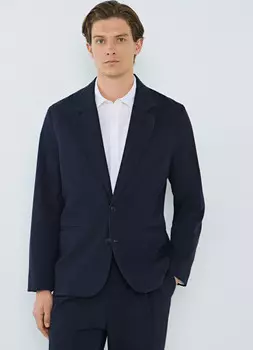Пиджак изо льна, Синий